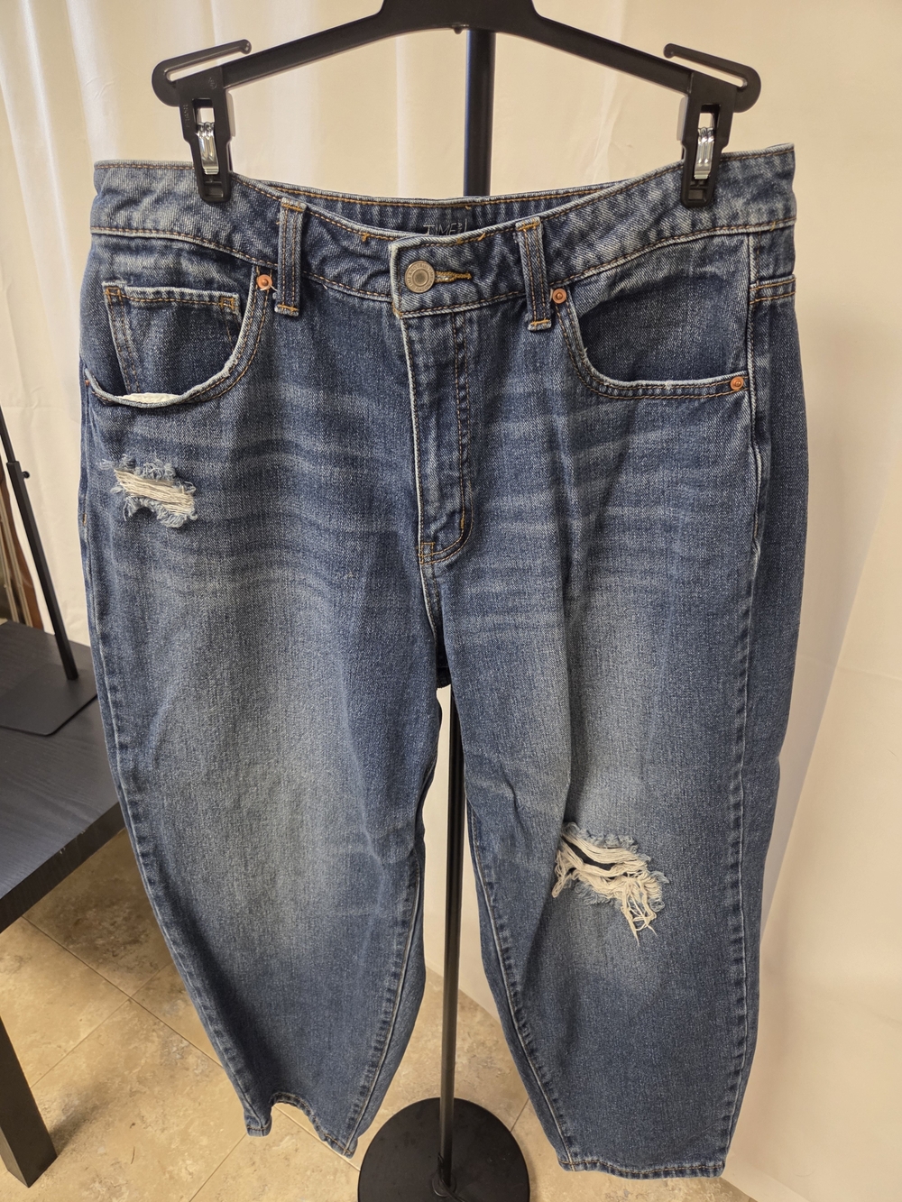 Time and Tru Straight Leg Distressed Blue Jeans